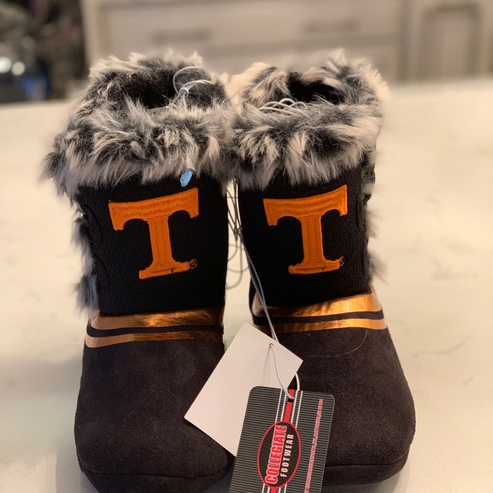 🚫SOLD🚫TN Vols Fur Trimmed House Booties Sz S 5-6 - Picture 2 of 6